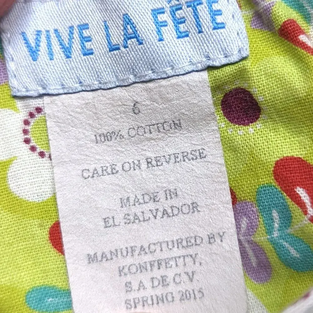 Vive La Fete Dress Girls Size 6 Green Floral Sundress Smocked Boutique